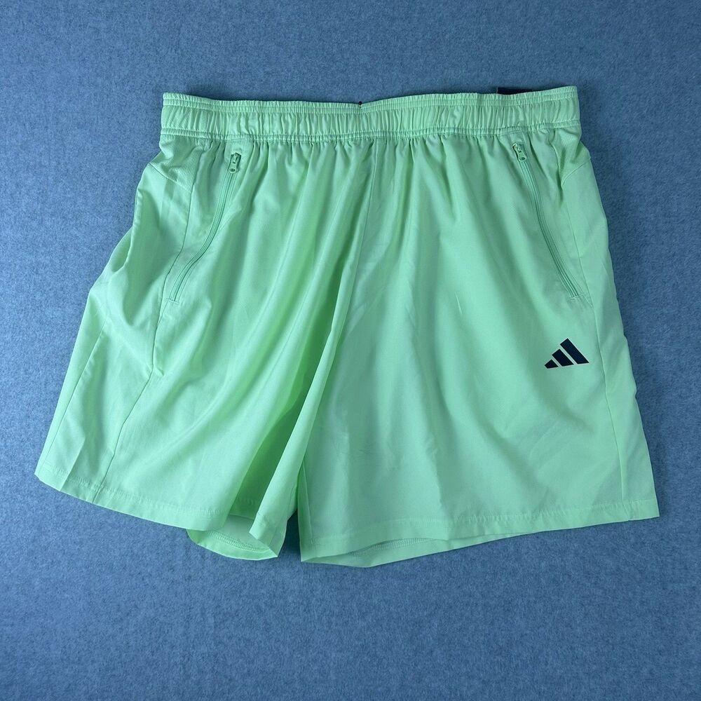 adidas Men's Semi Green Spark Athletic Training Shorts 2XL 7" Inseam